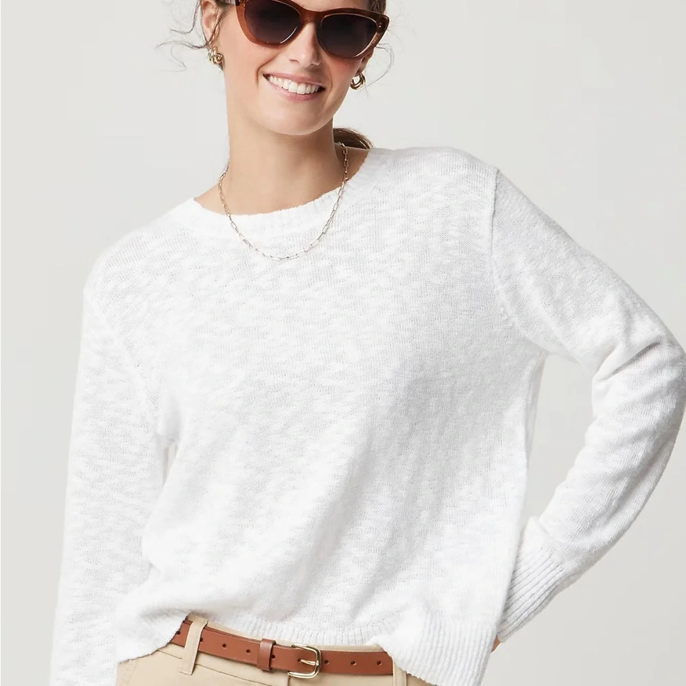 J. Crew Women's White Crew Neck Sweater